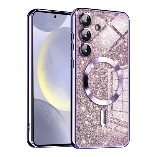 MagSafe futrola za Samsung Galaxy S24+ S926, Techsuit, Luxury Glitter, Svetlo Ljubičasta