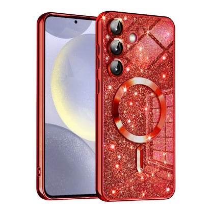 MagSafe futrola za Samsung Galaxy S24+ S926, Techsuit, Luxury Glitter, Crvena
