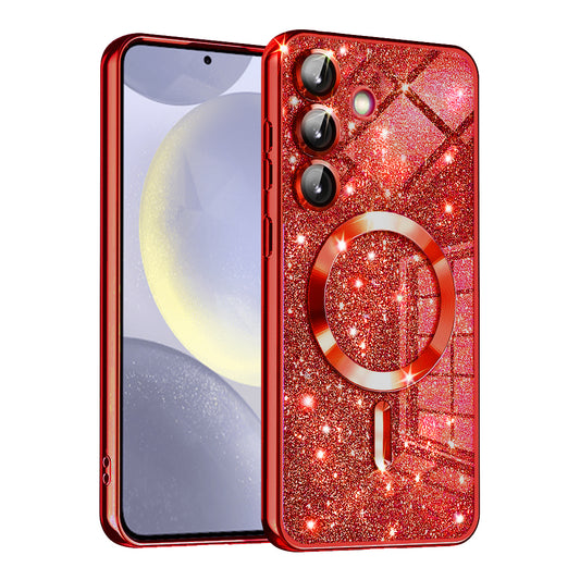 MagSafe futrola za Samsung Galaxy S24+ S926, Techsuit, Luxury Glitter, Crvena