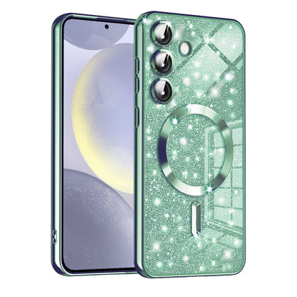 MagSafe futrola za Samsung Galaxy S24+ S926, Techsuit, Luxury Glitter, Svetlo Zelena