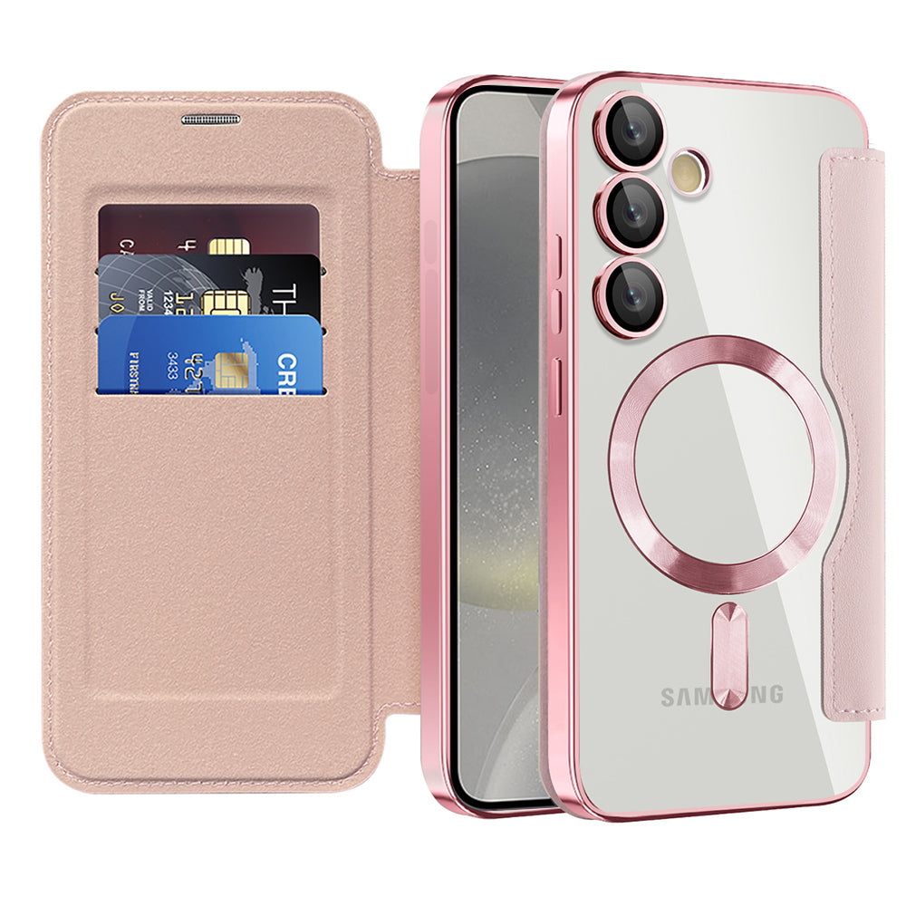 MagSafe futrola za Samsung Galaxy S24+ S926, Techsuit, SmartMag Book, Roze