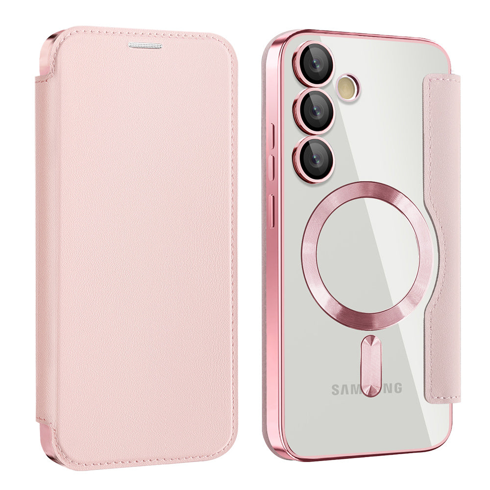 MagSafe futrola za Samsung Galaxy S24+ S926, Techsuit, SmartMag Book, Roze