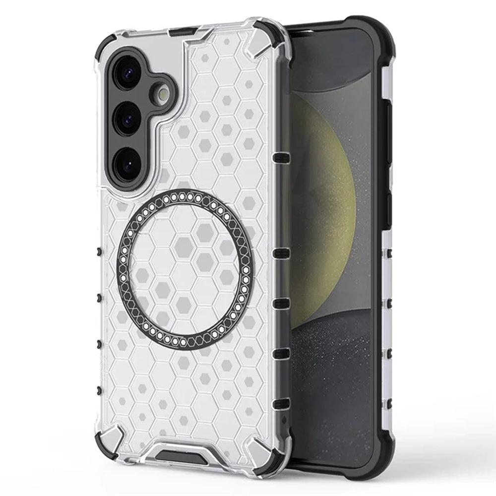 MagSafe futrola za Samsung Galaxy S24 S921, Techsuit, HoneyComb Shield, Bela