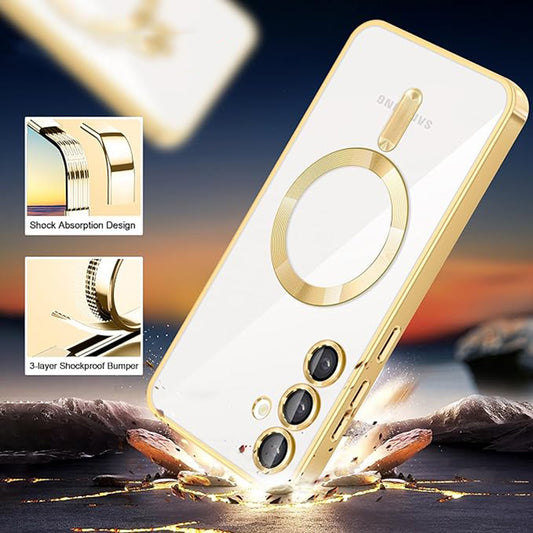 MagSafe futrola za Samsung Galaxy S24 S921, Techsuit, Luxury Crystal, Srebrna