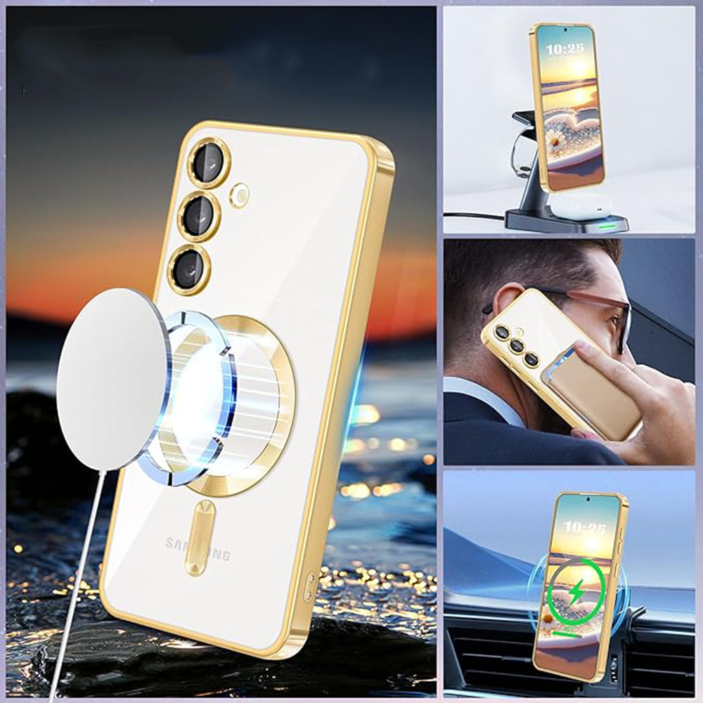 MagSafe futrola za Samsung Galaxy S24 S921, Techsuit, Luxury Crystal, Roze
