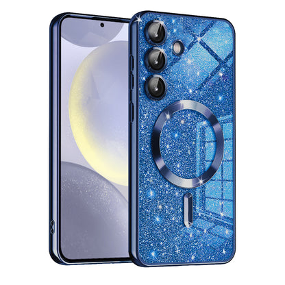 MagSafe futrola za Samsung Galaxy S24 S921, Techsuit, Luxury Glitter, Tamno Plava