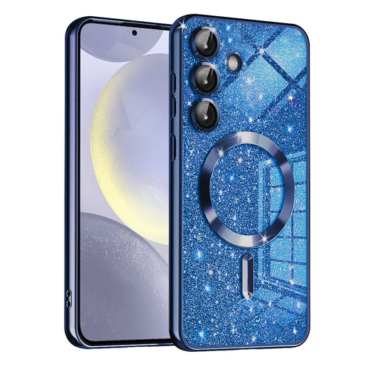 MagSafe futrola za Samsung Galaxy S24 S921, Techsuit, Luxury Glitter, Tamno Plava