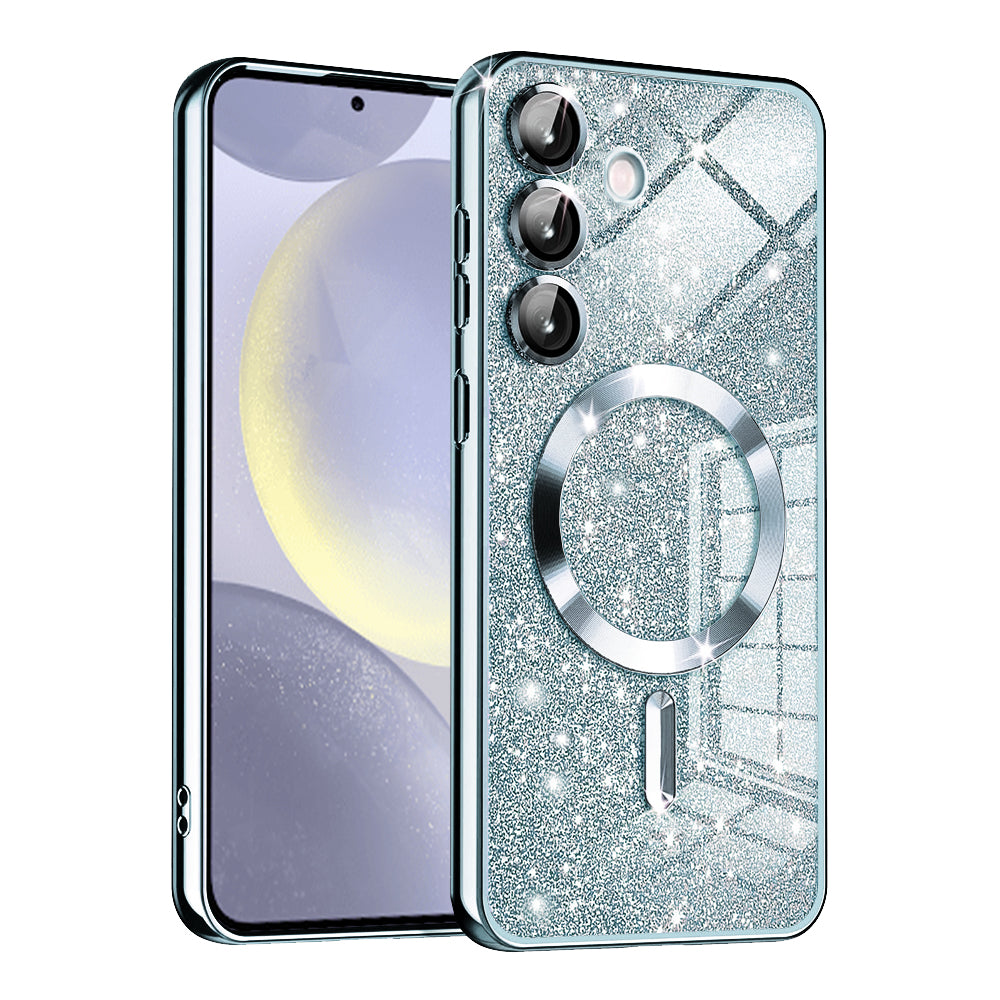 MagSafe futrola za Samsung Galaxy S24 S921, Techsuit, Luxury Glitter, Plava