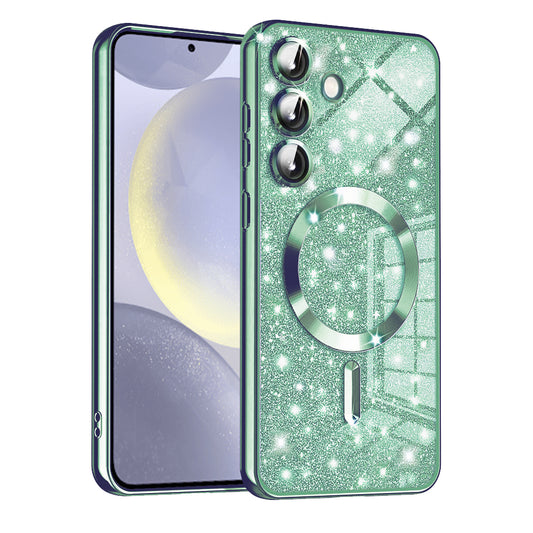 MagSafe futrola za Samsung Galaxy S24 S921, Techsuit, Luxury Glitter, Svetlo Zelena