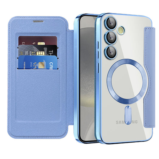 MagSafe futrola za Samsung Galaxy S24 S921, Techsuit, SmartMag Book, Plava