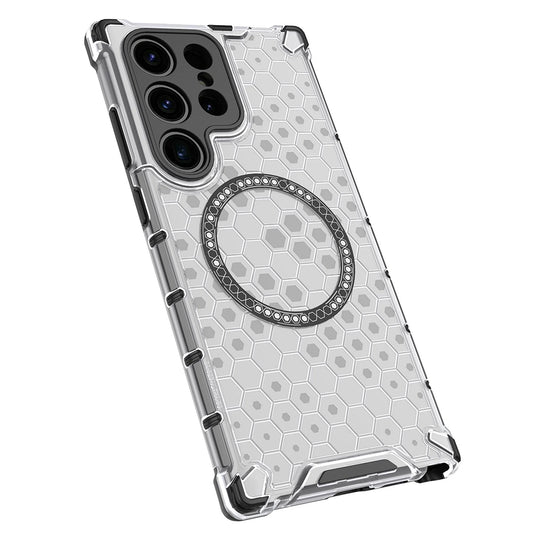 MagSafe futrola za Samsung Galaxy S24 Ultra S928, Techsuit, HoneyComb Shield, Bela