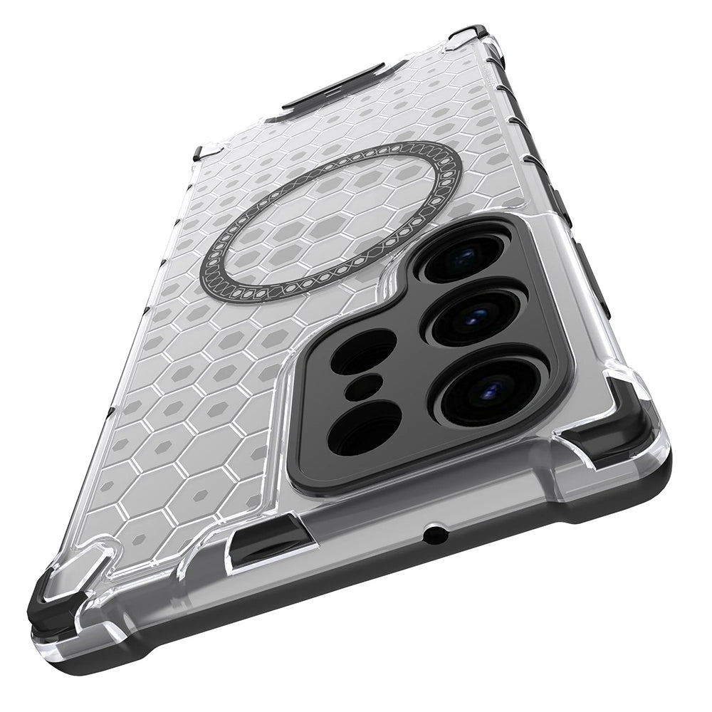 MagSafe futrola za Samsung Galaxy S24 Ultra S928, Techsuit, HoneyComb Shield, Bela
