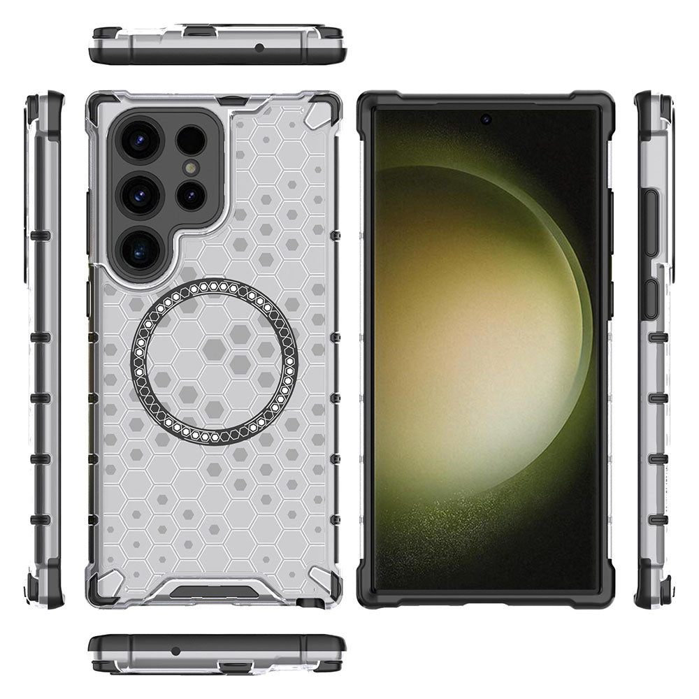 MagSafe futrola za Samsung Galaxy S24 Ultra S928, Techsuit, HoneyComb Shield, Bela