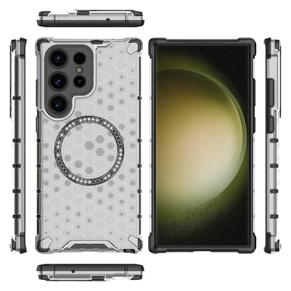 MagSafe futrola za Samsung Galaxy S24 Ultra S928, Techsuit, HoneyComb Shield, Bela