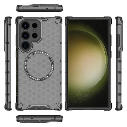 MagSafe futrola za Samsung Galaxy S24 Ultra S928, Techsuit, HoneyComb Shield, Crna