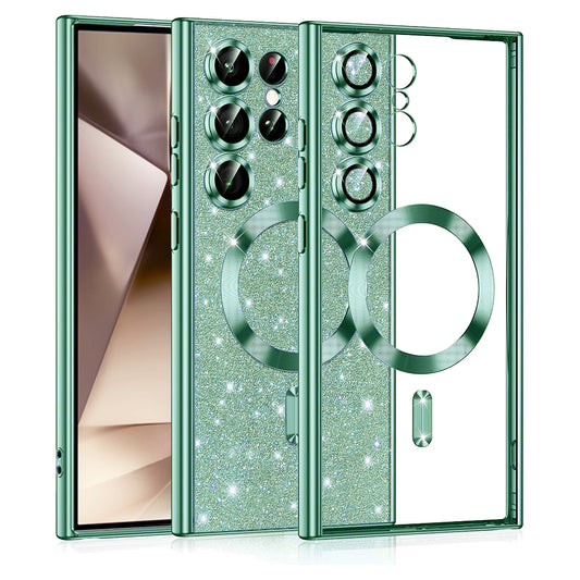 MagSafe futrola za Samsung Galaxy S24 Ultra S928, Techsuit, Luxury Glitter, Svetlo Zelena