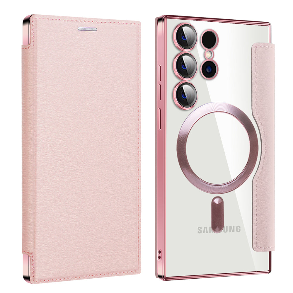 MagSafe futrola za Samsung Galaxy S24 Ultra S928, Techsuit, SmartMag Book, Roze