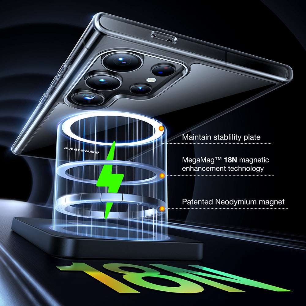 Futrola MagSafe za Samsung Galaxy S24 Ultra S928, Torras, Diamond, Transparentna
