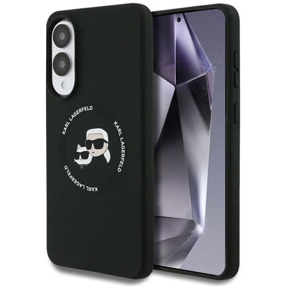 Futrola MagSafe za Samsung Galaxy S25 Edge S937, Karl Lagerfeld, Silicone Double Heads, Crna
