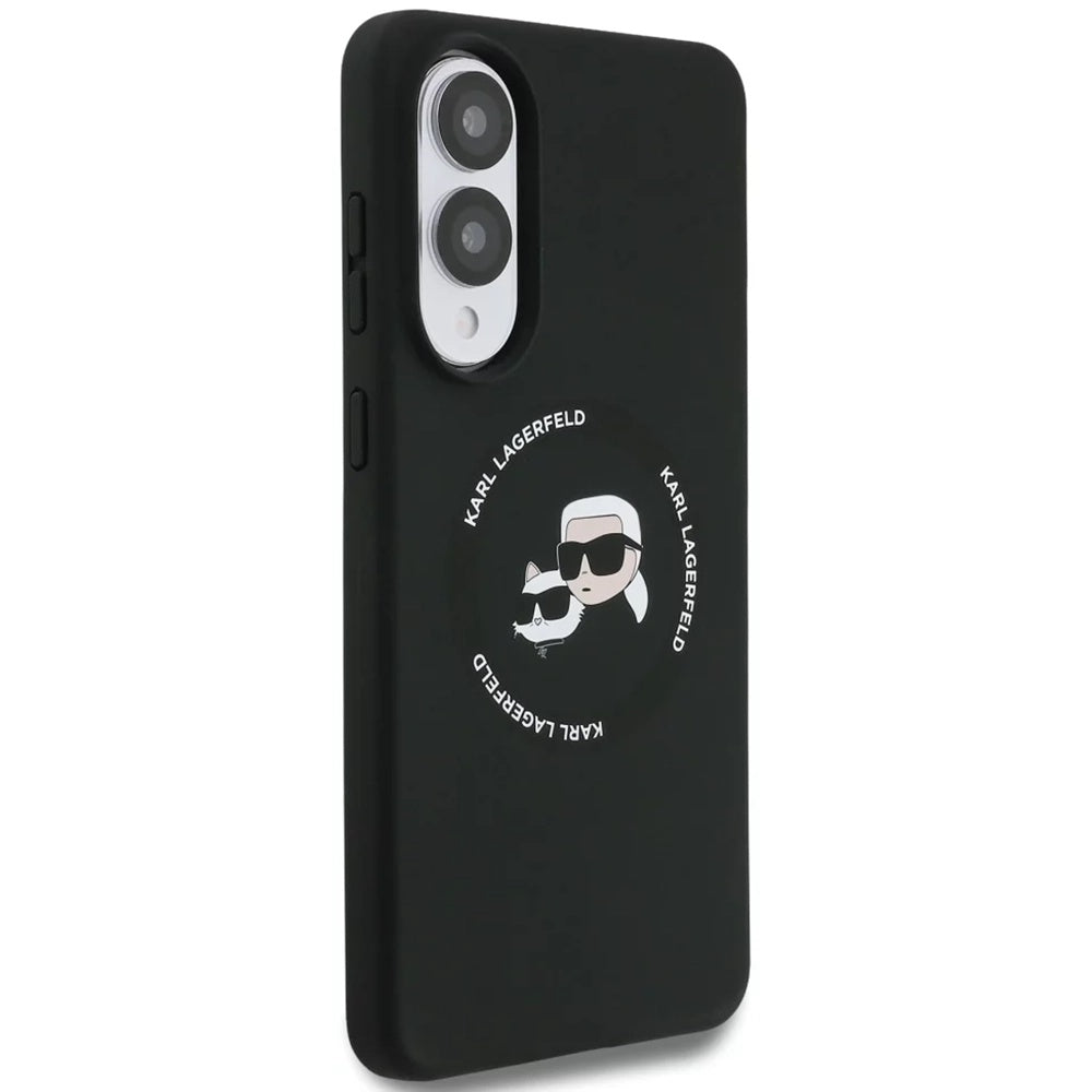 Futrola MagSafe za Samsung Galaxy S25 Edge S937, Karl Lagerfeld, Silicone Double Heads, Crna