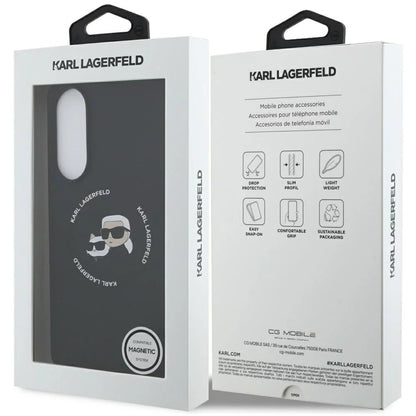 Futrola MagSafe za Samsung Galaxy S25 Edge S937, Karl Lagerfeld, Silicone Double Heads, Crna