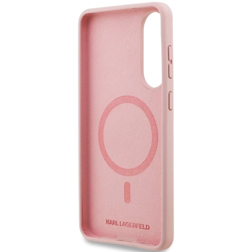 Futrola MagSafe za Samsung Galaxy S25 Edge S937, Karl Lagerfeld, Silicone Double Heads, Roze