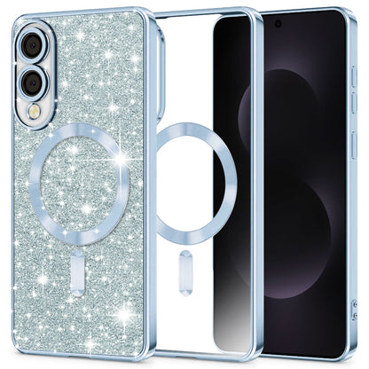 MagSafe futrola za Samsung Galaxy S25 Edge S937, Techsuit, Luxury Glitter, Plava