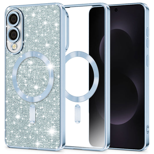 MagSafe futrola za Samsung Galaxy S25 Edge S937, Techsuit, Luxury Glitter, Plava
