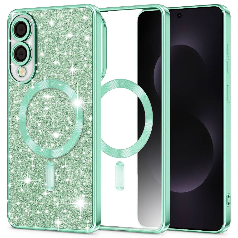 MagSafe futrola za Samsung Galaxy S25 Edge S937, Techsuit, Luxury Glitter, Svetlo Zelena