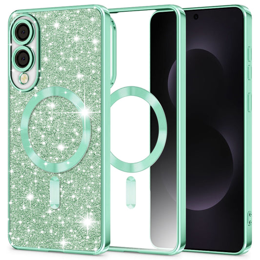 MagSafe futrola za Samsung Galaxy S25 Edge S937, Techsuit, Luxury Glitter, Svetlo Zelena
