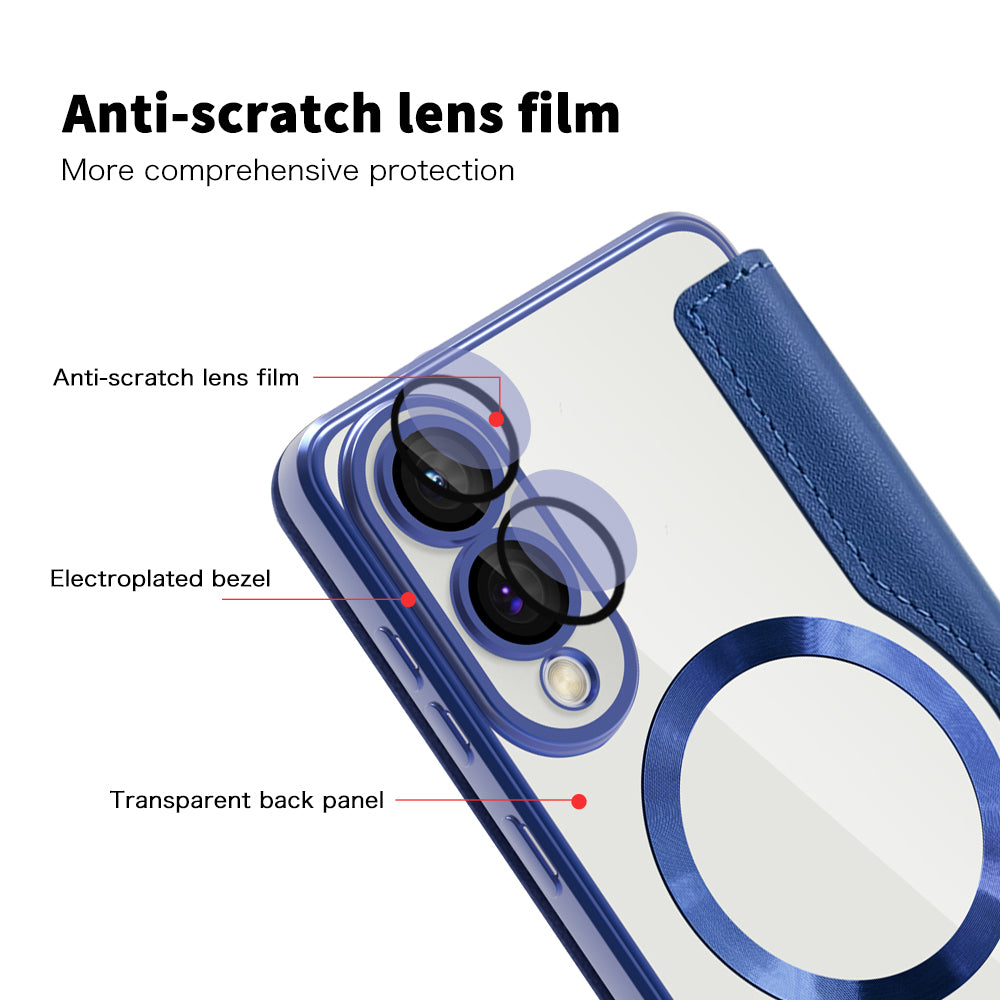 MagSafe futrola za Samsung Galaxy S25 Edge S937, Techsuit, SmartMag Book, Plava