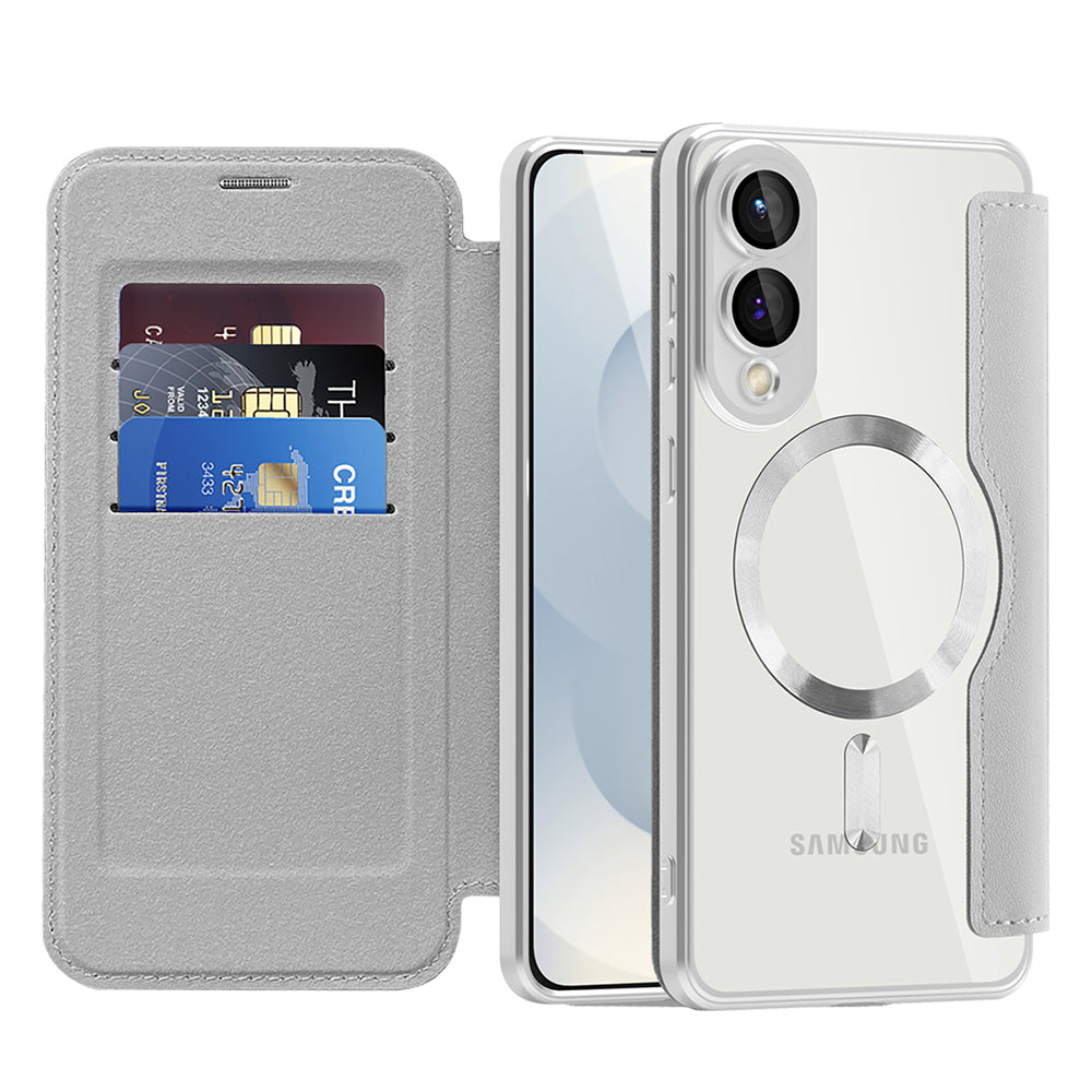 MagSafe futrola za Samsung Galaxy S25 Edge S937, Techsuit, SmartMag Book, Siva
