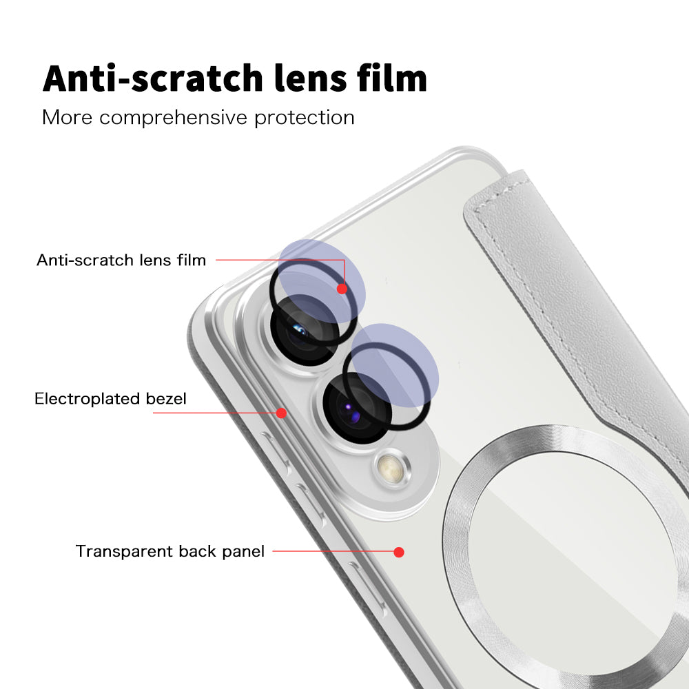 MagSafe futrola za Samsung Galaxy S25 Edge S937, Techsuit, SmartMag Book, Siva