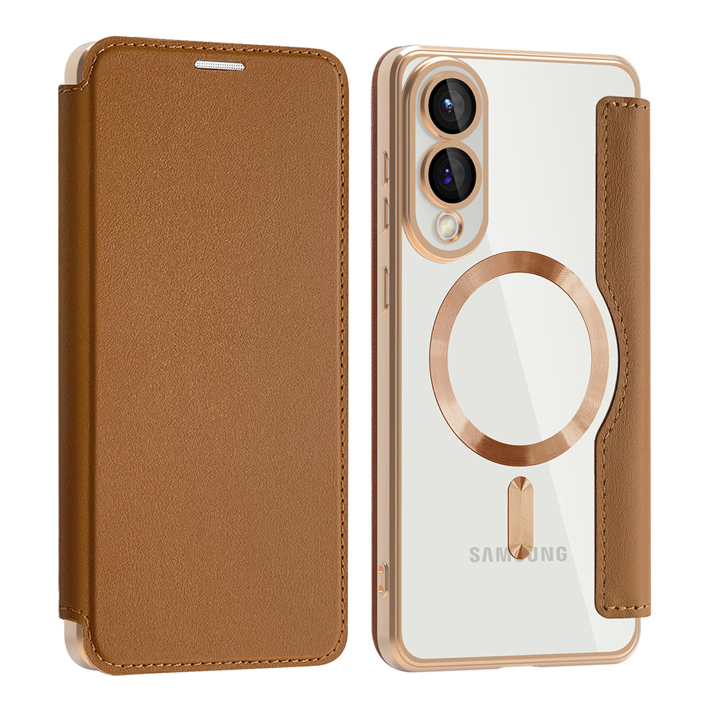 MagSafe futrola za Samsung Galaxy S25 Edge S937, Techsuit, SmartMag Book, Braon