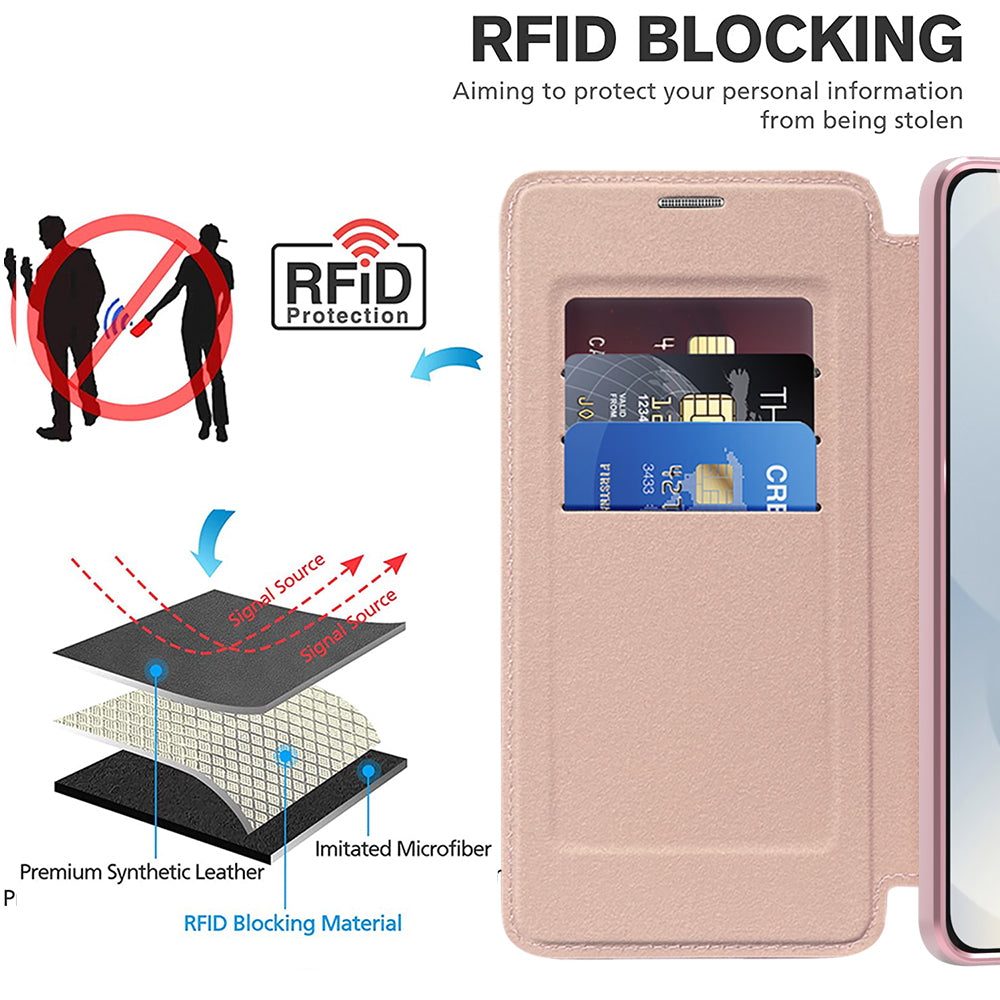 MagSafe futrola za Samsung Galaxy S25 Edge S937, Techsuit, SmartMag Book, Roze