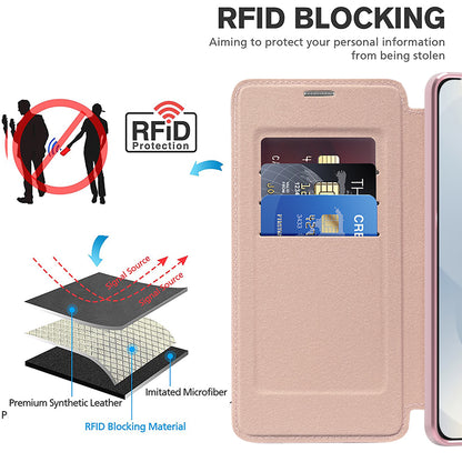 MagSafe futrola za Samsung Galaxy S25 Edge S937, Techsuit, SmartMag Book, Roze