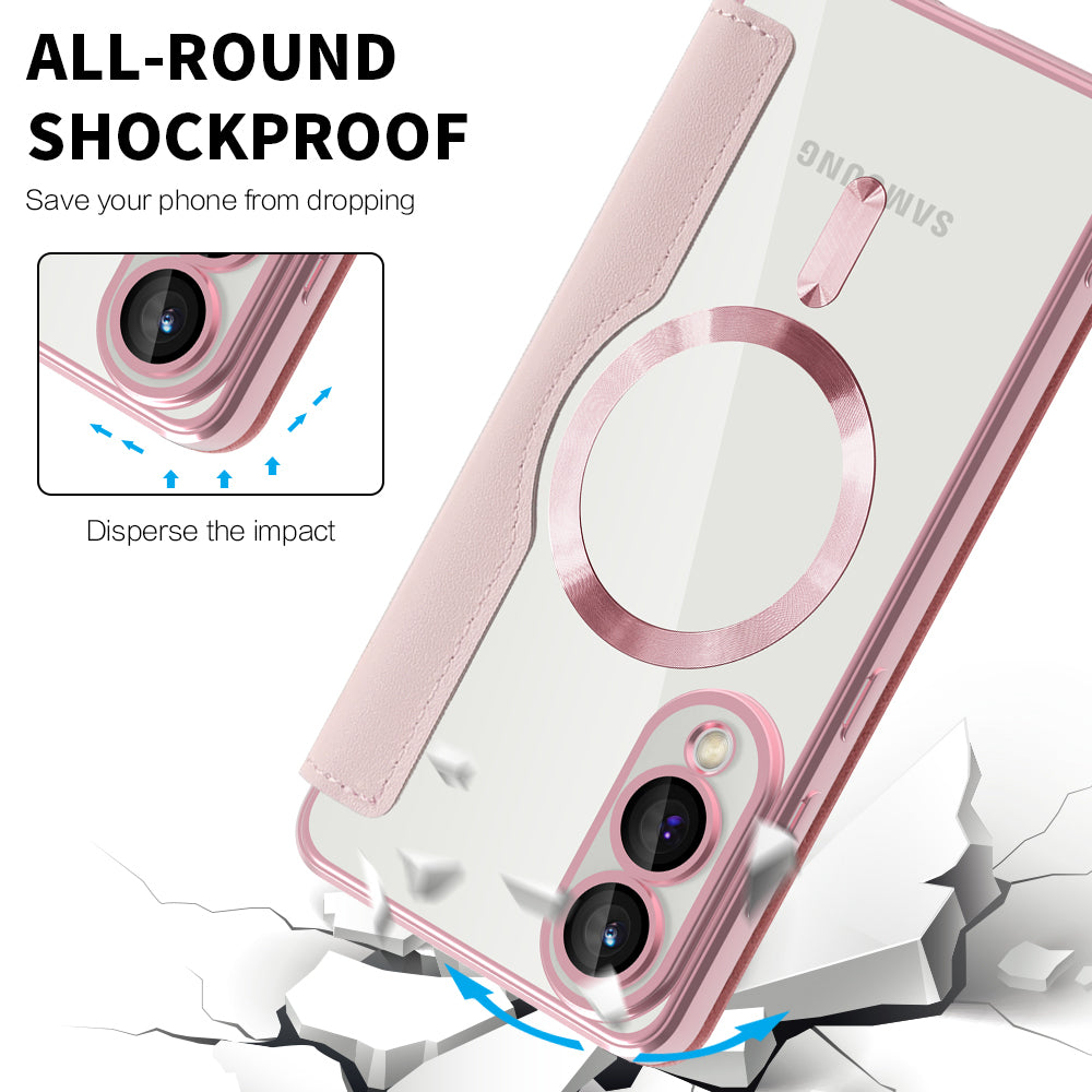 MagSafe futrola za Samsung Galaxy S25 Edge S937, Techsuit, SmartMag Book, Roze