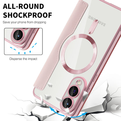 MagSafe futrola za Samsung Galaxy S25 Edge S937, Techsuit, SmartMag Book, Roze