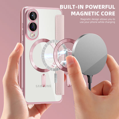 MagSafe futrola za Samsung Galaxy S25 Edge S937, Techsuit, SmartMag Book, Roze