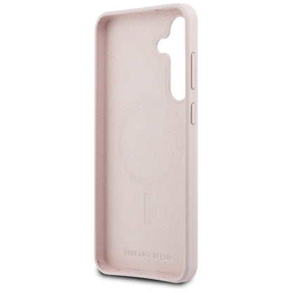 Futrola MagSafe za Samsung Galaxy S25 FE, Karl Lagerfeld, Silikonska Karl & Choupette's Heads, Roze