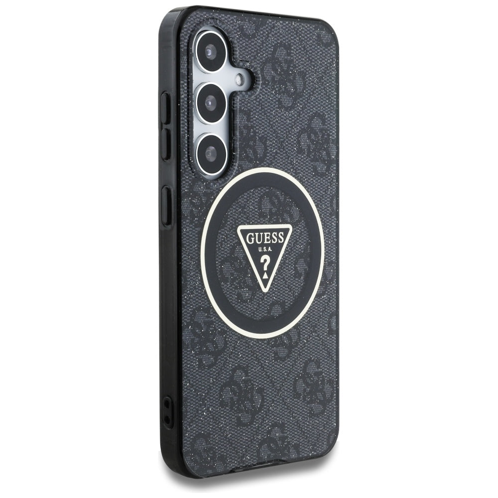 Futrola MagSafe za Samsung Galaxy S25+ S936, Guess, IML Glitter 4G Circle Triangle, Crna