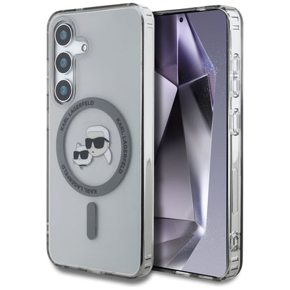 Futrola MagSafe za Samsung Galaxy S25+ S936, Karl Lagerfeld, IML Metal Karl & Choupette's Heads, Crna