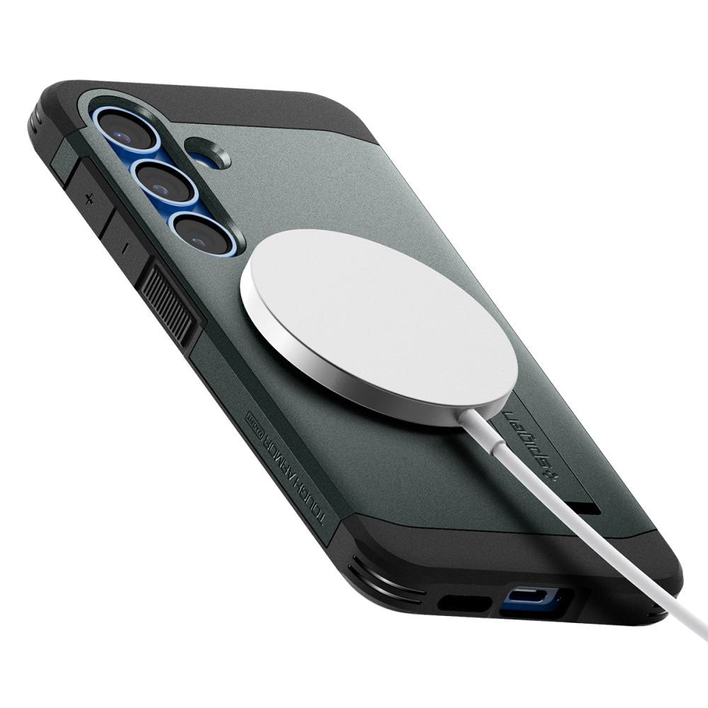 Futrola MagSafe za Samsung Galaxy S25+ S936, Spigen, Tough Armor, Zelena ACS08989