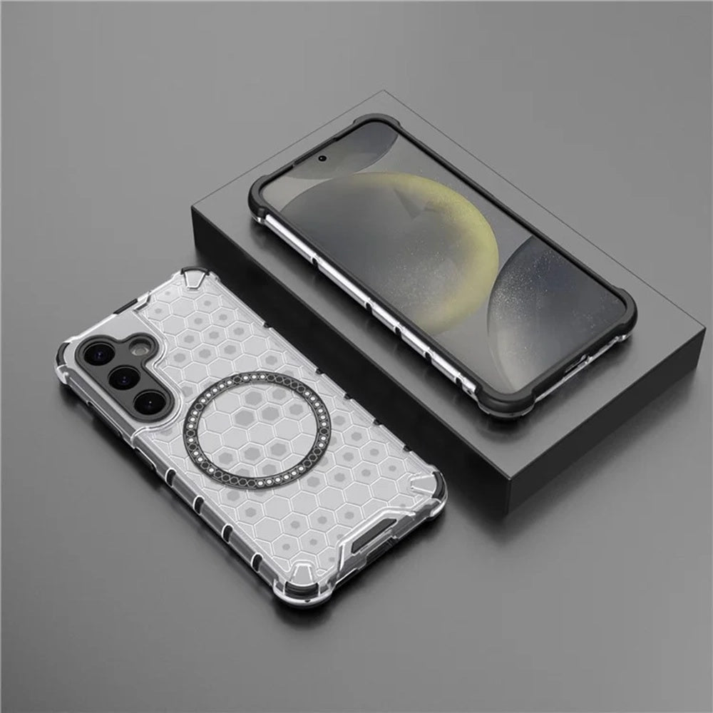 MagSafe futrola za Samsung Galaxy S25+ S936, Techsuit, HoneyComb Shield, Bela