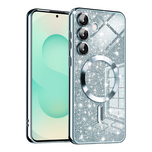 MagSafe futrola za Samsung Galaxy S25+ S936, Techsuit, Luxury Glitter, Plava