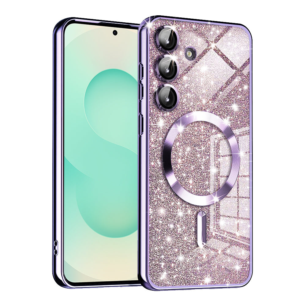 MagSafe futrola za Samsung Galaxy S25+ S936, Techsuit, Luxury Glitter, Svetlo Ljubičasta