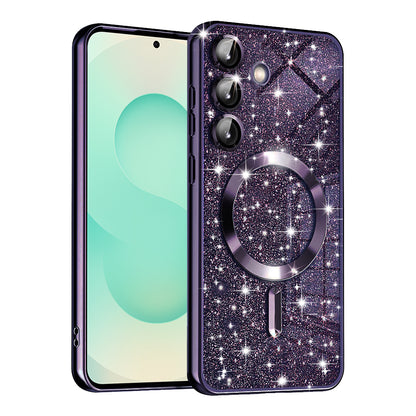 MagSafe futrola za Samsung Galaxy S25+ S936, Techsuit, Luxury Glitter, Tamno Ljubičasta