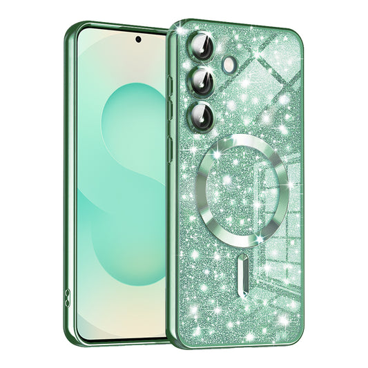 MagSafe futrola za Samsung Galaxy S25+ S936, Techsuit, Luxury Glitter, Svetlo Zelena