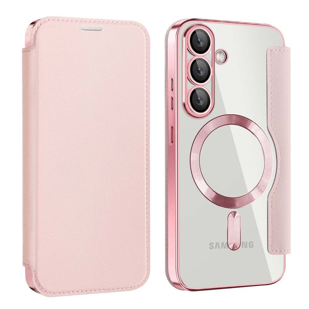 MagSafe futrola za Samsung Galaxy S25+ S936, Techsuit, SmartMag Book, Roze