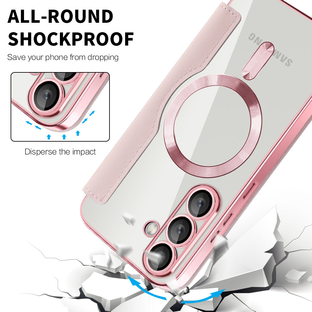 MagSafe futrola za Samsung Galaxy S25+ S936, Techsuit, SmartMag Book, Roze